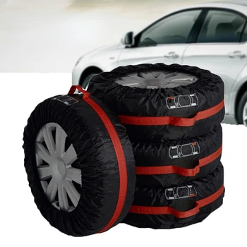 1шт Чехол для запасного колеса автомобиля из полиэстера Сумки для хранения автомобильных шин Аксессуары для автомобильных шин Пылезащитный протектор для укладки