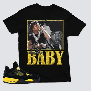 4 Футболка Thunder Kid Соответствует Рубашке Lil Baby Rapper И Кроссовкам