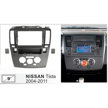 9-дюймовая автомобильная панель радиоприемника для NISSAN TIIDA, LATIO 2004-2011, комплект приборной панели, установка адаптера лицевой панели консоли, отделка 9-дюймовой пластиной