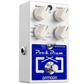 ammoon PockDrum Drum & Loop Гитарная Педаль эффектов 3 Режима 11 Стилей барабанов 11 Типов Ритма Встроенный Луппер Дублирование Треков Нажатие Темпа