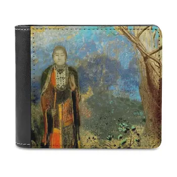 Buddha In The Nature От Odilon Redon Модный кошелек для кредитных карт, Кожаные кошельки, Персонализированные кошельки для мужчин и женщин Lotus