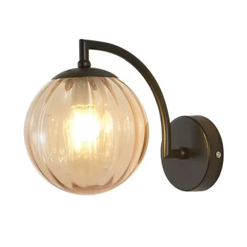 E27 Медный светодиодный фон Настенное бра в скандинавском стиле, современный Стеклянный настенный светильник для кухни, светильник для внутреннего освещения, светильник для домашнего декора
