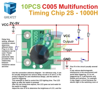 GREATZT 10шт Многофункциональный модуль микросхемы синхронизации запуска задержки Timer IC Timing 2s - 1000h