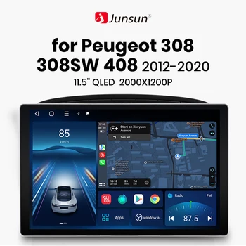 Junsun X7 PRO 11,5 “2K Беспроводной CarPlay Android Auto Автомагнитола Для Peugeot 308 308SW 408 2012-2020 Мультимедийное авторадио