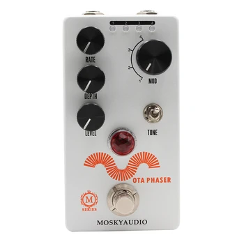 MOSKY OTA Phaser Pedal, 4-Режимная Педаль Фазового эффекта с кнопкой Rate / Depth / Level / Tone, Гитарный Аксессуар для Электрогитары