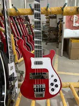 Rick enbacker 4003 Бас-гитара Прозрачного красного цвета, Хромированная Фурнитура, высококачественная гитара, Бесплатная доставка