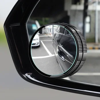 Автомобильное Выпуклое зеркало со слепой зоной на присоске 2ШТ HD 360 Градусов Широкоугольное Регулируемое Зеркало заднего Вида Дополнительные Вспомогательные Круглые Зеркальные Аксессуары