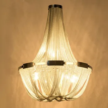 Алюминиевая Цепочка С Кисточкой Винтажная Люстра E14 LED Lustres Модные Дизайнерские цепные лампы Подвесной Светильник