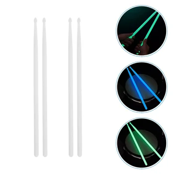 Барабанные палочки 4шт, флуоресцентные барабанные палочки, аксессуары для ударных инструментов (белый, разные цвета)