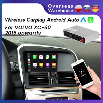 Беспроводная коробка Apple CarPlay Box для VOLVO XC60 с 2015 по 2016 2017 год, Встроенная система Android Auto Mirror Link AirPlay, подключи и играй