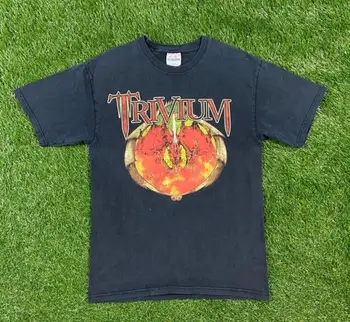 Винтажная футболка Trivium Rock Band Tee Hanes Размер Средний M 1990-х 90-х годов Хэви-Метал Хард-Рок Глэм-Метал Орландо Флорида