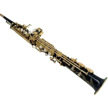 Высококачественный Японский Бренд YSS-82Z Черный Сопрано-Саксофон Профессиональный Музыкальный инструмент Саксофон Прямой Си-бемоль Саксофон С кожаной накладкой