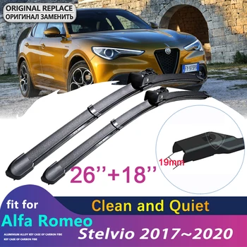 для Alfa Romeo Stelvio 2017 ~ 2020 2018 2019 Tipo 949 Внедорожник Автомобильные Щетки Стеклоочистителя Переднего Ветрового Стекла Стеклоочистители Автомобильные Аксессуары