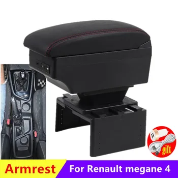 Для Renault megane 4 Коробка для подлокотника Для Renault megane 4 Центральный ящик для хранения Дооснащение салона Зарядка через USB Автомобильные аксессуары