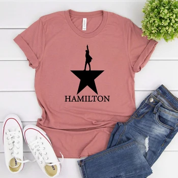 Золотая футболка Alexander Hamilton с бродвейским мюзиклом Hamilton Shirt Rise Up Tee Подарок для фанатов хипстерских топов