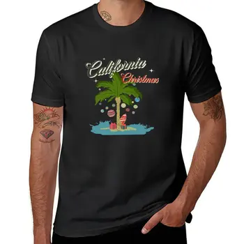 Калифорнийская Рождественская футболка с пальмой, пустые футболки, футболки для спортивных фанатов, футболки для мужчин