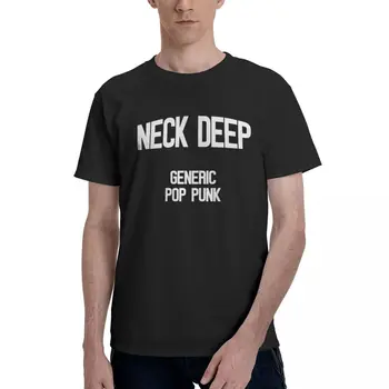 Классическая футболка в стиле поп-панк с глубоким вырезом, мужские футболки, одежда kawaii, простые черные футболки для мужчин