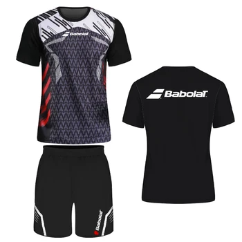 Комплект из футболки и шорт Babolat для бадминтона, одежда для тренировок по настольному теннису, Летняя толстовка для бега на открытом воздухе, Дышащая легкая