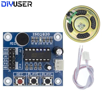 Модуль Диктофона DIYUSER ISD1820 для записи голоса С микрофоном, звуковой динамик