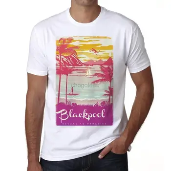 Мужская футболка Blackpool escape to paradise белая 00281 подарок