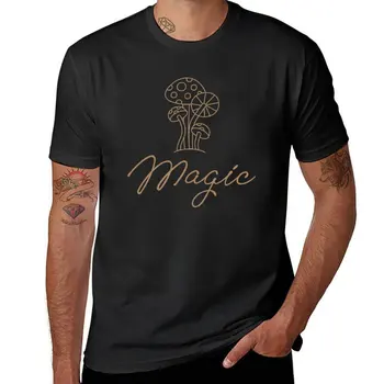 Новая футболка Magic mushrooms, рубашка с животным принтом для мальчиков, летняя одежда, черная футболка, одежда с аниме, футболки для мужчин