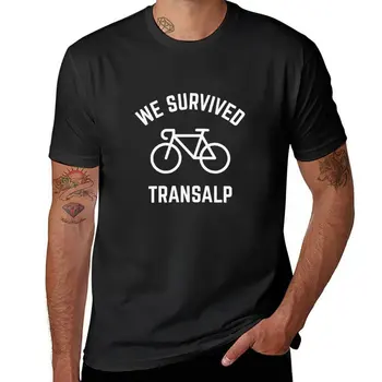 Новая футболка We Survived Transalp (Альпы / Гоночный велосипед / Белый), эстетическая одежда, футболка, пустые футболки, мужская футболка