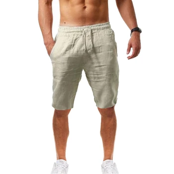 Новые мужские шорты Ttrend из хлопка и льна для пляжного бега трусцой, спортивные шорты для отдыха