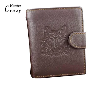 Новый мужской двойной кошелек из натуральной кожи, винтажный кошелек для монет, короткий держатель для карт
