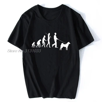 Подарок Любителю Собак Japan Akita Dog Evolution Of Man Футболка Забавный Подарок На День Рождения Для Отца Подарок Для Мужа Рождественские Лучшие Подарки Футболки