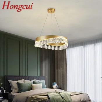 Подвесная люстра Hongcui, золотой роскошный домашний светодиодный светильник в стиле постмодерн для гостиной, столовой
