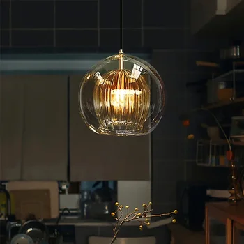 Подвесные светильники из скандинавского стекла Современные подвесные люстры для гостиной столовой кухни Прикроватный подвесной светильник Luster