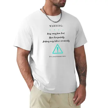 Предупреждение о неисправности: Беречь от источников тепла... Футболка, забавная футболка, летняя одежда, футболка для мужчин