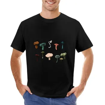 разные грибы Футболка милые топы мужская одежда черные футболки для мужчин