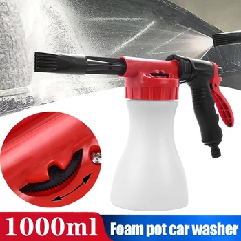 Регулируемая пена для мытья автомобилей низкого давления, съемный распылитель большой емкости объемом 1 л и перчатка для мытья автомобилей