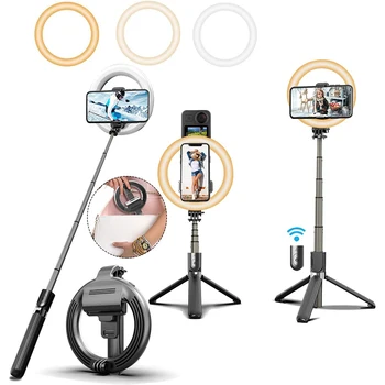 Селфи-палка со светодиодной подсветкой, штатив, держатель для телефона, подставка, лампа для прямой трансляции видеороликов YouTube TikTok Make up Ringlight luz