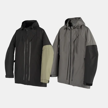 Скаутская куртка Nosucism 22AW с тремя потайными карманами на молнии спереди, цветной строчкой, системой переноски techwear gorpcore