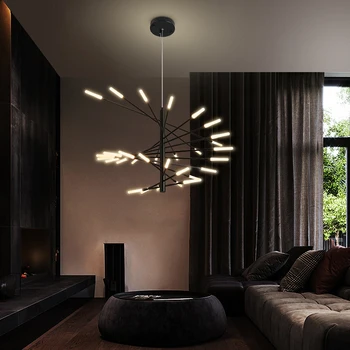 Современная люстра, подвесные светильники в стиле лофт, светодиодная лампа, умный подвесной светильник, декор для фейерверков, потолочное освещение для гостиной