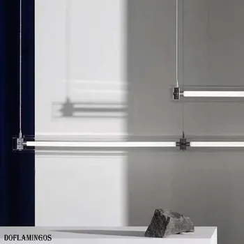 Современная Минималистичная Светодиодная Потолочная Люстра Studio Art Bar Study Glass Длиной 80 СМ 100 СМ 120 СМ Подвесной Светильник Для Дома в стиле Лофт И Украшения
