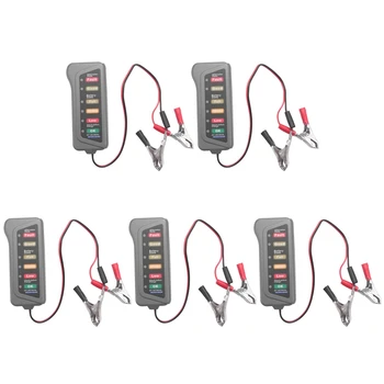 Тестер автомобильного аккумулятора и генератора переменного тока 5X 12V - Проверьте состояние аккумулятора и зарядку генератора переменного тока (светодиодная индикация)