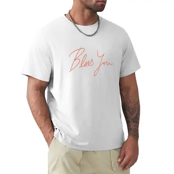 Типография: футболка с изображением bless you, черная футболка, футболки оверсайз для мужчин