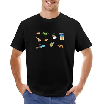 футболка capybara puns, черная футболка, однотонная футболка, мужская одежда