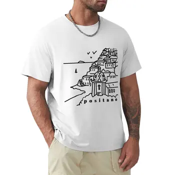 Футболка Positano view, белые футболки для мальчиков, футболки с графическим рисунком, мужская одежда