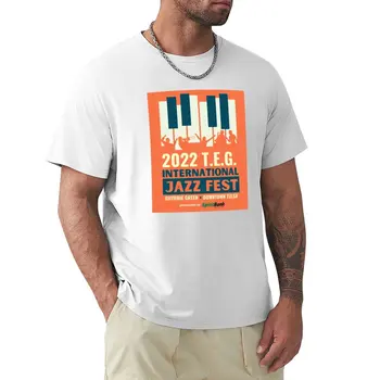 Футболка TEG International Jazz Fest с винтажной графикой аниме, большие и высокие футболки для мужчин