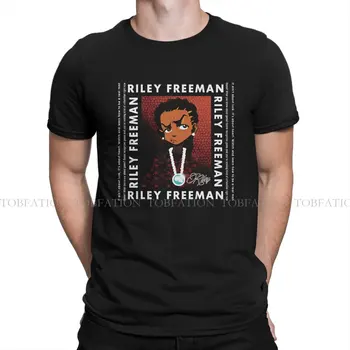 Футболка The Boondocks Riley Freeman, классическая летняя свободная хлопковая мужская одежда в стиле панк, футболка Harajuku с круглым вырезом.