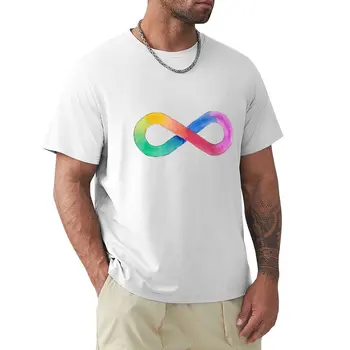 Футболка с изображением символа радужной бесконечности Autistic Pride, однотонная мужская футболка для спортивных фанатов