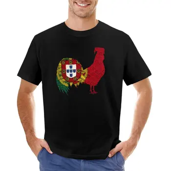 Футболка с петухом под португальским флагом, эстетичная одежда для мальчика, летний топ, мужские футболки большого размера