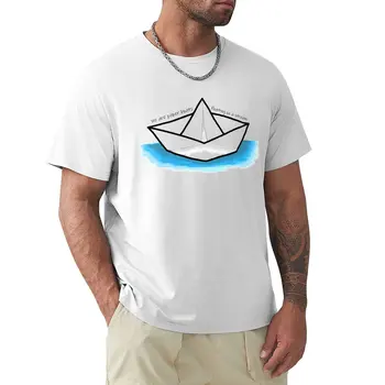 Футболка с транзистором (бумажные кораблики), летний топ, винтажная одежда, футболка оверсайз для мужчин