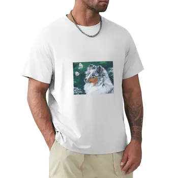 Футболка с художественной росписью Shetland Sheepdog sublime new edition одежда для хиппи, мужская тренировочная рубашка