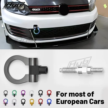 Хромированные буксировочные крюки JDM Neo, алюминиевый буксировочный крюк, гоночное кольцо для большинства европейских автомобилей Для BMW