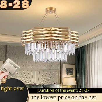 Хрустальная люстра в скандинавском стиле для гостиной E14, люстра для столовой, потолочный светильник для спальни, освещение гостиничных ламп crystal light